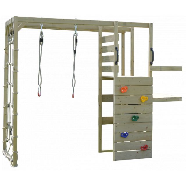 Casuta Nordic Adventure House cu loc pentru nisip, tobogan, leagan dublu, modul sport Wendi Toys