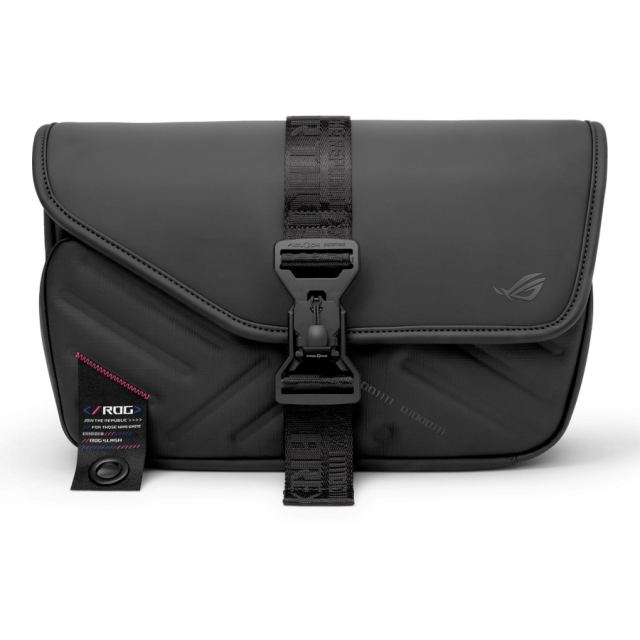 Asus Geanta de umar de tip messenger, Asus BC3004 ROG Slash Sling Bag 4.0, pentru consolele portabile ASUS ROG Ally si ROG Ally X, Negru
