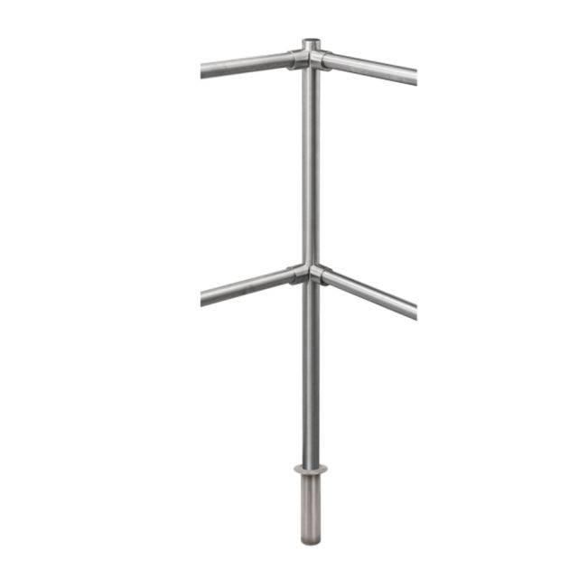 Stalp intermediar de colt pentru suport balustrada K-KISO, inox, ingropat