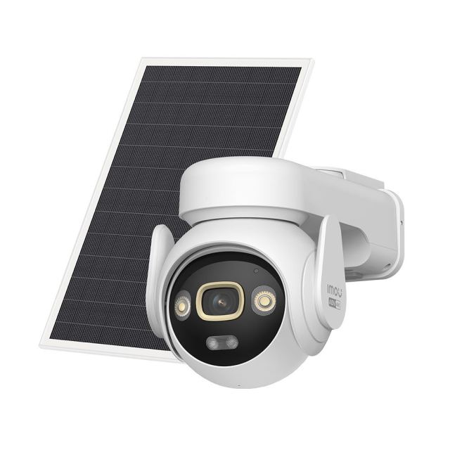 Camera supraveghere exterior PT 4G/WiFi cu panou solar IMOU AOV PT IPC-SA7E-T-8M1T3/FSP008, 8MP, 3.6 mm, IR/lumina alba 20 m, acumulator 15000 mAh, sirena, lumina alba, microfon si difuzor, slot card, card memorie 32GB inclus, SIM inclus