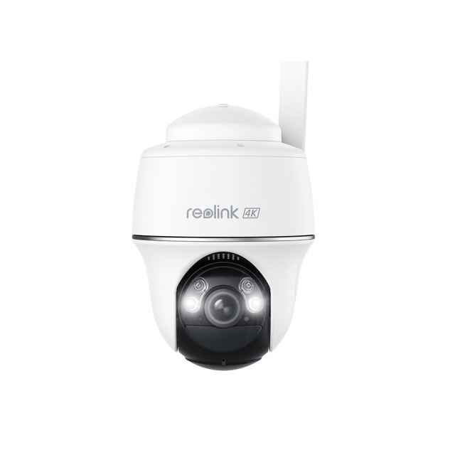 Camera supraveghere wireless WiFi rotativa Speed Dome Reolink Argus PT Ultra B440, 4K, IR/lumina alba 10 m, microfon, dual band, acumulator 6000 mAh, PIR, slot card