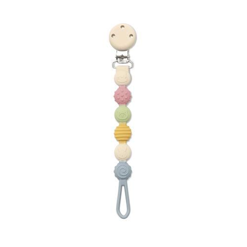 Lant pentru suzeta din silicon, clips de prindere, BPA Free, Lorelli Blue Mix
