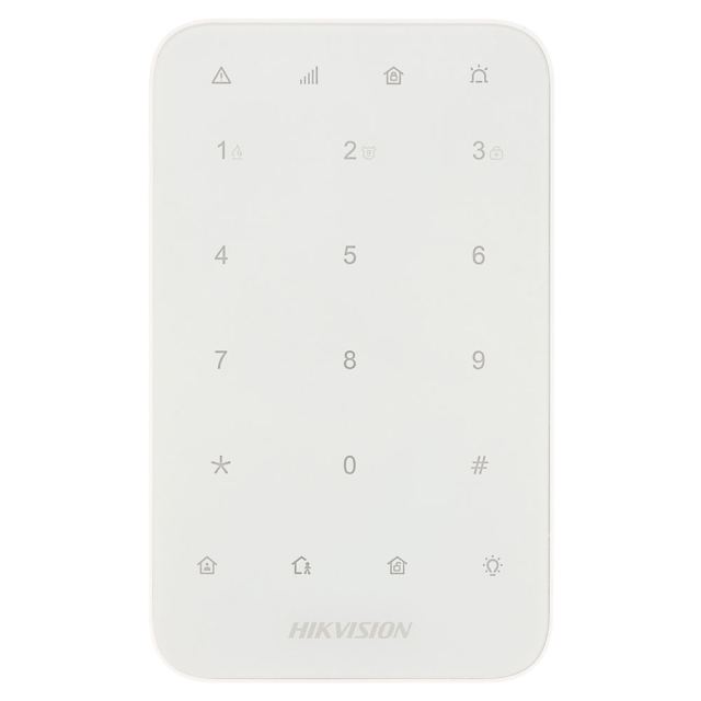 Tastatura LED wireless Hikvision AX PRO DS-PK1-E-WE, autonomie 2 ani, 868 MHz, RF 1200 m