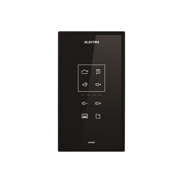 Interfon de interior audio Electra Smart ATM.0S083.ELBTL, ecran sticla securizata, aparent, ABS. negru