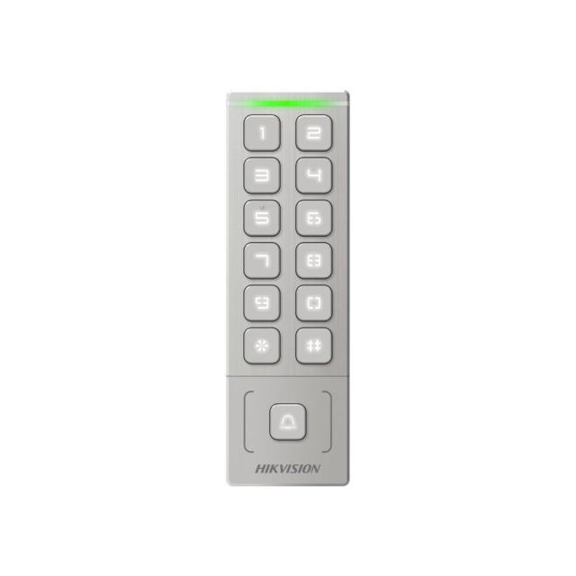 Cititor proximitate cu tastatura Hikvision DS-K1T809MWX, WiFi, PIN, card M1, difuzor, 1000 utilizatori, 5000 carduri