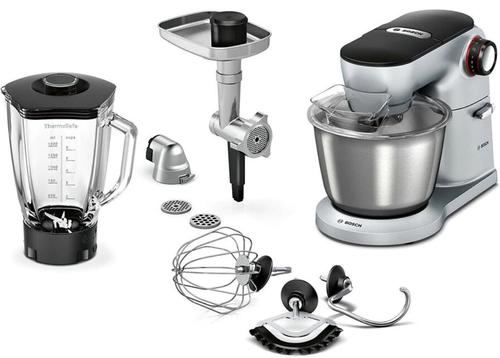 Robot de bucatarie Bosch MUM9B34S27, 1500 W, 5.5 l, Masina de tocat, Senzor SmartDough, 3D PlanetaryMixing (Argintiu)