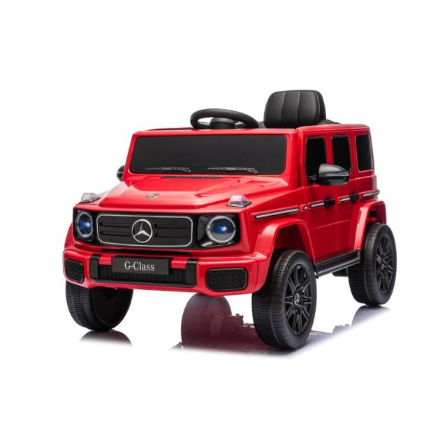 Masinuta electrica pentru copii cu licenta Mercedes-Benz G580 Red 12V4.5Ah, scaun din piele, faruri LED, muzica, suspensii, portiere inalte cu deschidere, centura de siguranta, cod QR montaj