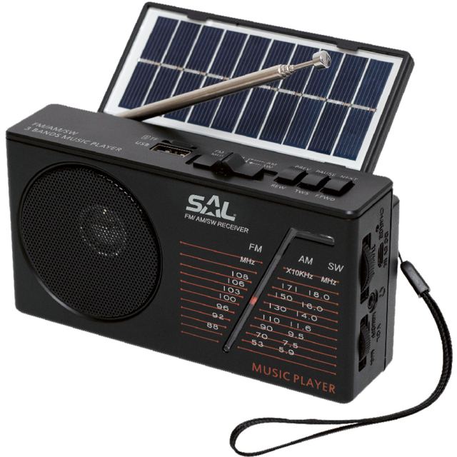 SAL Radio hibrid solar SAL RPH 1, acumulator 18650, panou solar, SD, USB, BT, 3 benzi (RPH 1)