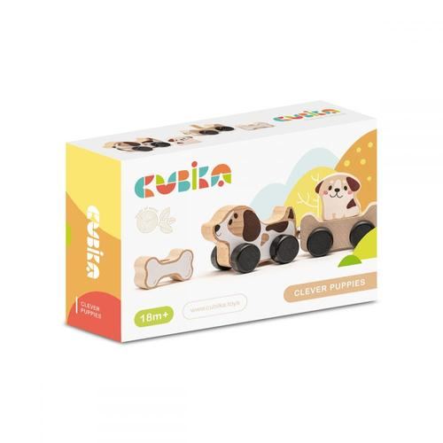 Jucarie din lemn Cubika Puppy Family