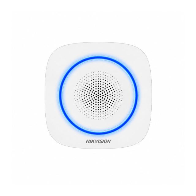 Sirena stroboscopica wireless de interior Hikvision AX PRO DS-PS1-I-WE(B)-B, 868 MHz, 90-110 dB, RF 1600 m, LED Albastru