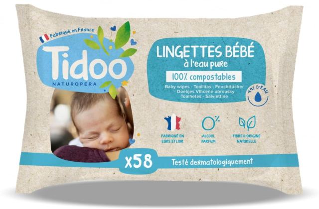 Servetele umede cu apa pura Tidoo 58 bucati
