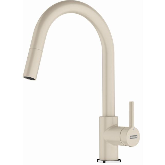 Franke Baterie Franke Lina Extractibil , pipa pivotanta 150grade , racorduri flexibile inox, cartus ceramic, Avena (Bej)