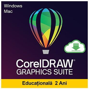 Corel Licenta Software Corel CorelDRAW Graphics Suite 2025 Educational, Abonament 2 Ani, PC, Mac, Web, 1 Utilizator