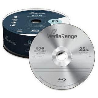 MediaRange Disc Blu-ray inscriptibil MediaRange BD-R 25GB, 6x speed, Cake Box (spindle),  25 bucati