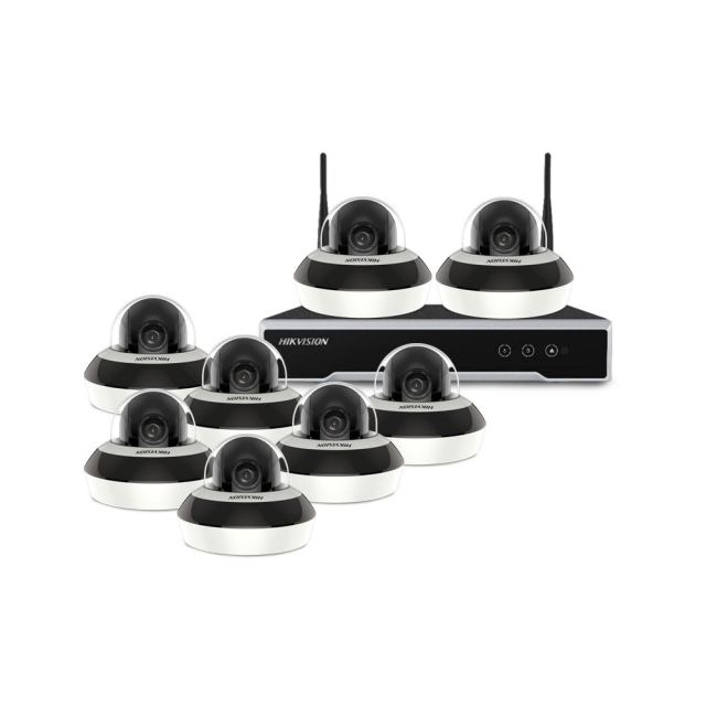 Sistem supraveghere IP interior HikVision KIT-HK-B8EXT2MP20IR-A-P, 8 camere, 2 MP, 2.8 - 12 mm, IR 20 m, PoE, slot card, microfon
