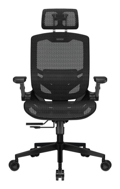 Scaun Gaming COUGAR Speeder One, Mesh, Max 120 kg, Cotiere pliabile 2D, Ajustare tetiera 3D (Negru)