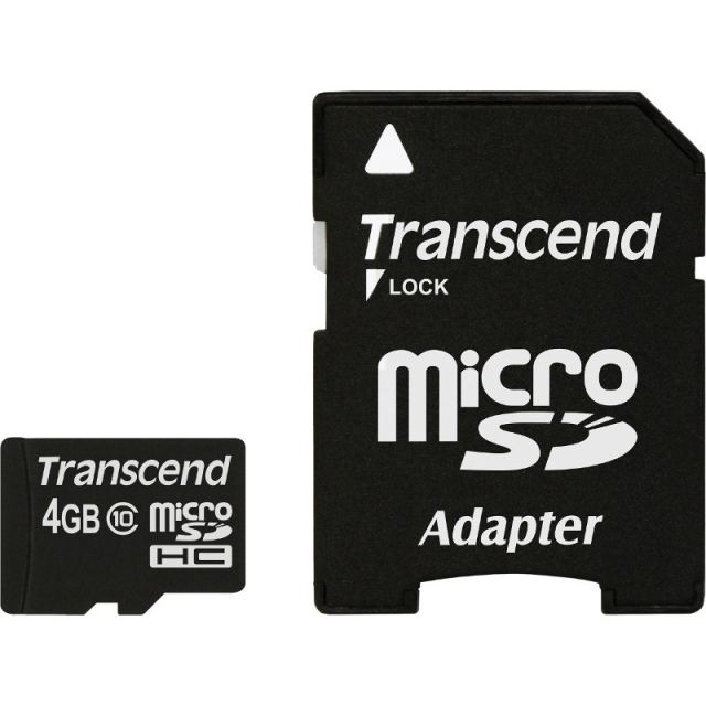 Transcend Card memorie Transcend Micro SDHC 4GB Class 10 + Adaptor SD