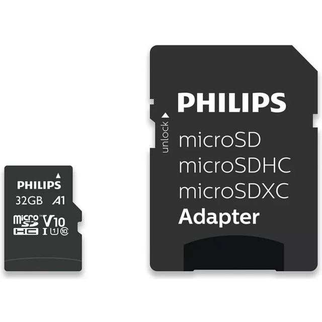 Philips Card de memorie microSDHC Philips,  32  GB + adaptor SD, clasa 10, UHS-I, U1