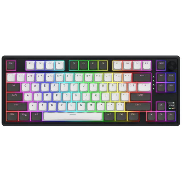 HATOR Tastatura Hator Skyfall Pro 80, Wireless 2.4Ghz, Bluetooth, USB, iluminare RGB, Negru