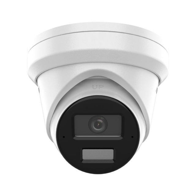 Camera supraveghere IP Dome cu iluminare duala Hikvision AcuSense DS-2CD2343G2-LI2U/SL, 4 MP, 2.8 mm, IR/lumina alba 30 m, microfon dual si difuzor, slot card, sirena, lumina stroboscopica, PoE