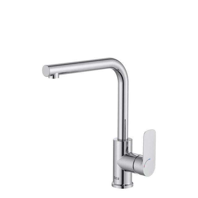 Roca Baterie sanitara bucatarie Roca, Gama Cala, pipa inalta, tip L, monocomanda, pivotanta, crom