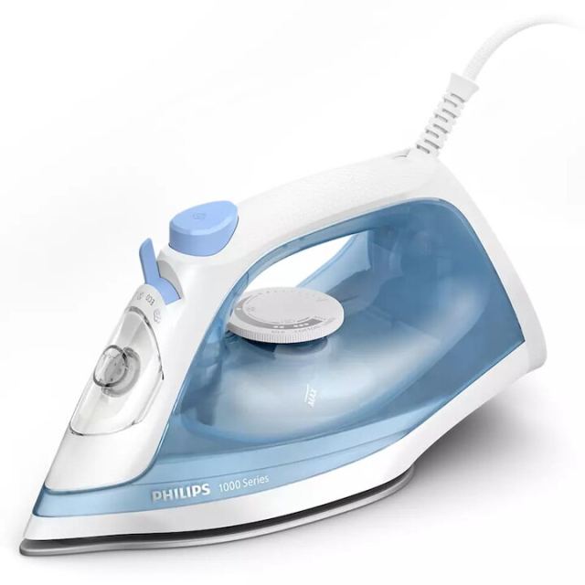 Philips Fier de calcat cu abur Philips DST1030, 2000 W, 90 g abur, rezervor 250 ml, Alb/Albastru
