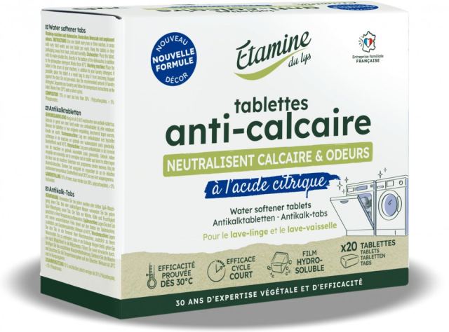 Tablete anticalcar masina de spalat rufe si vase Etamine fara parfum 20 bucati
