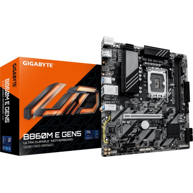 Gigabyte Placa de baza GIGABYTE B860M E GEN5, Intel B860, LGA 1851, DDR5, mATX