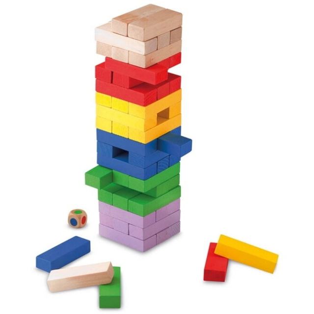 Cayro Joc turnul de lemn colorat, Block  Block Cayro, varsta 5+ ani, Multicolor
