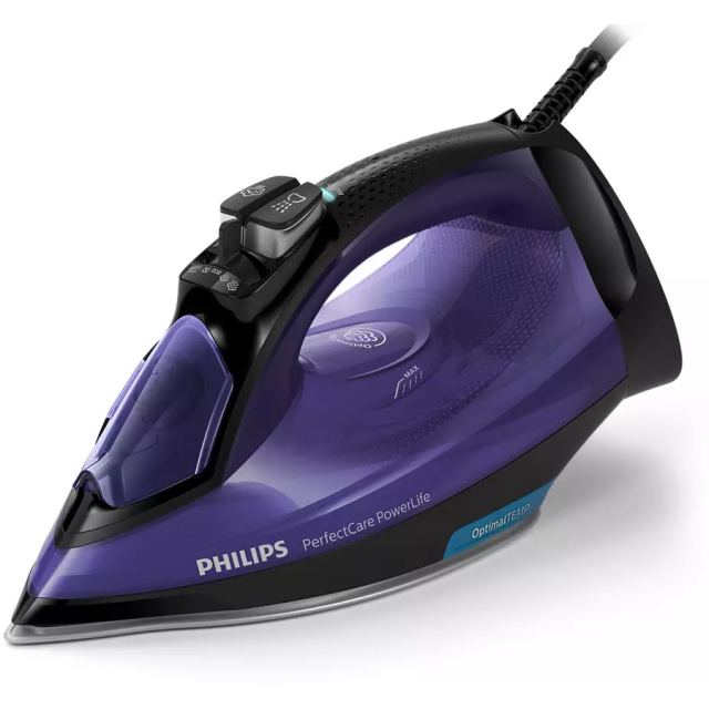 Philips Fier de calcat cu abur Philips GC3925/30, talpa SteamGlidePlus, abur continuu 45 g/min, 2500 W, Violet