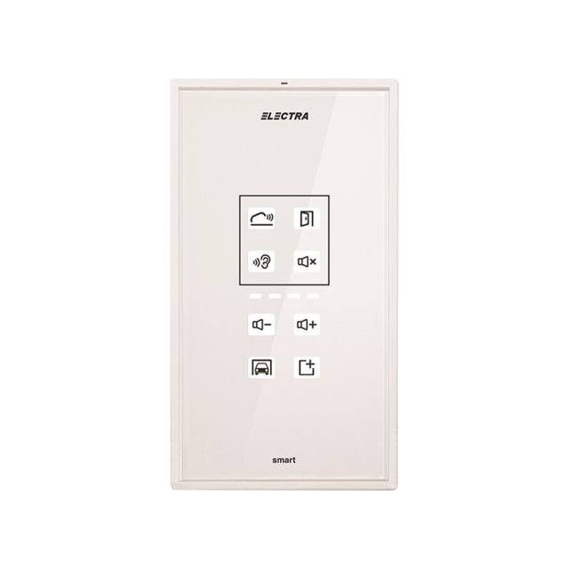 Interfon de interior audio Electra ATM.0S083.ELWTL, tastatura touch iluminata, ecran sticla, alb