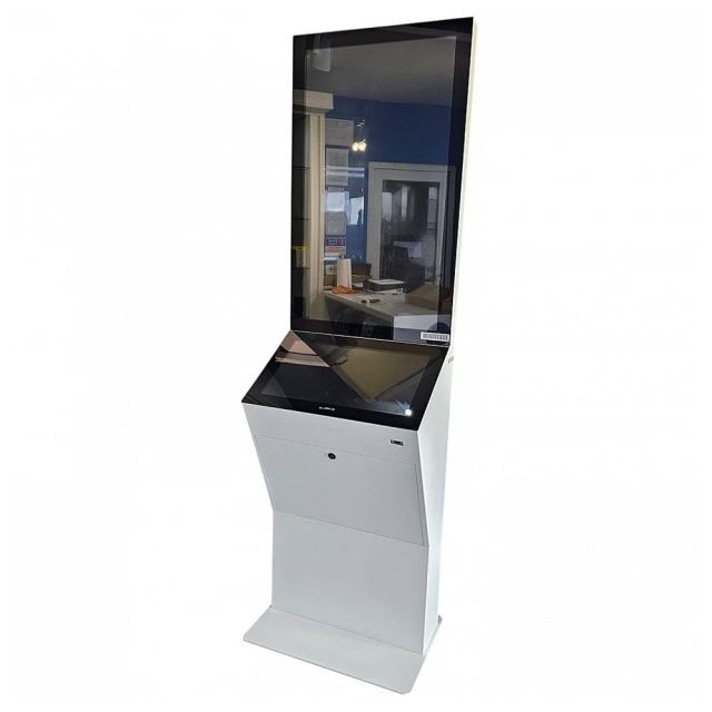 Sistem self-service interactiv Refurbished Prestop 45600, touchscreen, display 24 inch, Signage 43 inch, ChromeBox CX13, Android TV, cititor coduri de bare