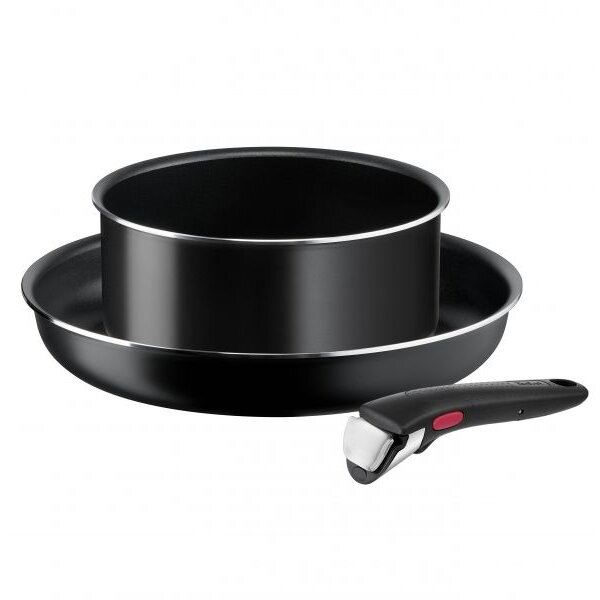 Tefal Set 3 piese Tefal Easy Cook & Clean Beginner, tigaie 28 cm, cratita 20 cm, maner