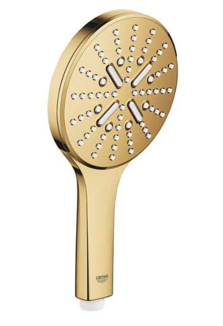 Para de dus Grohe Rainshower SmartActive 130 26574GL0, 1/2'', universala, 3 pulverizari, anti-calcar, lucios, Auriu