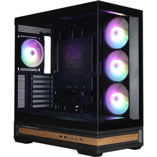 Zalman Carcasa PC Zalman 40 NAMU, Middle Tower, ARGB, Sticla temperata, Fara sursa, 10 ventilatoare compatibile, 4 incluse, Negru