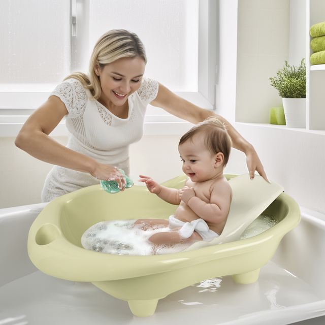 Cadita cu suport anatomic Hippo verde eco, designul usor si compact, cu dop de scurgere , 6 luni+