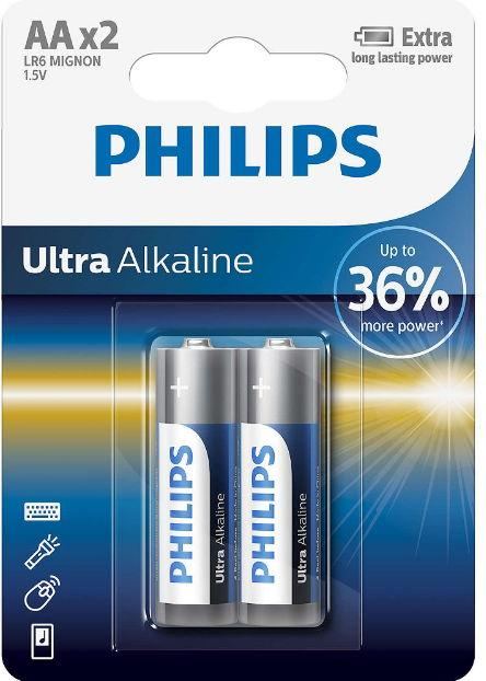 Baterii Philips Ultra Alkaline LR6E2B/10, AA, 2 buc