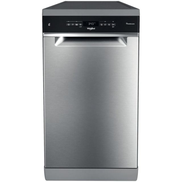 Whirlpool Masina de spalat vase Whirlpool WSFO3O34PFX, 10 seturi, 8 programe,   Power Clean, Clasa D, 45 cm, Inox