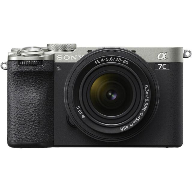 Sony Aparat foto mirrorless Sony Alpha A7C II, 33MP, Full-Frame, Hibrid, 4K + Obiectiv 28-60mm, Argintiu