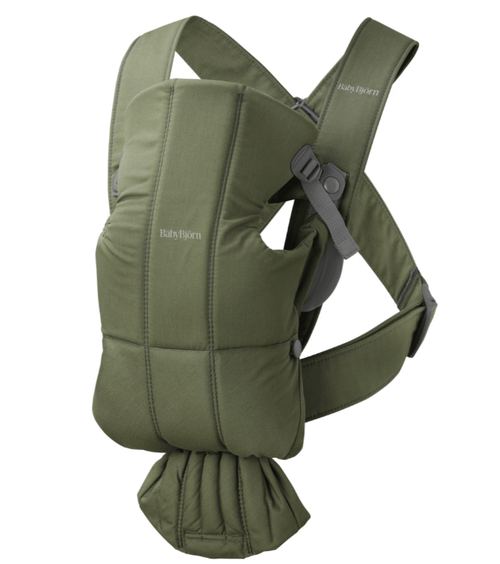 Marsupiu anatomic BabyBjorn  Mini, cu pozitii multiple de purtare, Tesatura, Verde