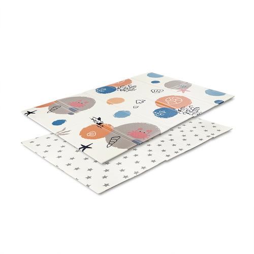 Covoras de joaca termic pentru copii Lorelli Ocean & Stars, din spuma XPE, design cu doua fete, pliabil, 120 x 180 cm