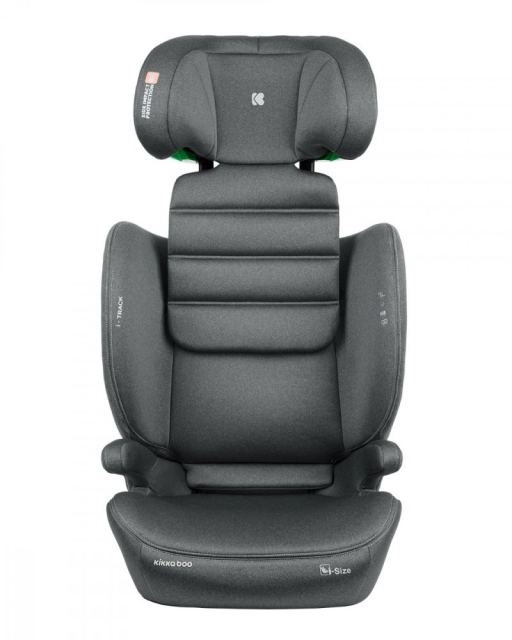 Scaun auto cu isofix KikkaBoo i-Track i-SIZE Dark Grey 100-150 cm,tetiera reglabila 12 pozitii cu spuma de memorie,protectie SPS,conectori isofix cu afisaj instalare corecta