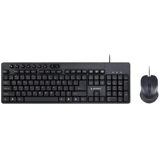 GEMBIRD Set tastatura si mouse Gembird KBS-UM-04, cu cablu, negru, EN layout