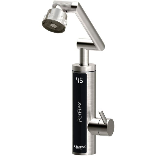 Albatros Robinet electric Albatros Perflex, 3300 W, Carcasa din inox, Afisaj al temperaturii apei, Rotatie pipa 360°