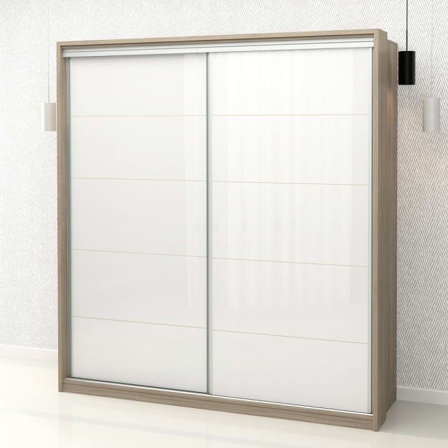 Dulap usi glisante PRIMAVERA MDF Alb lucios