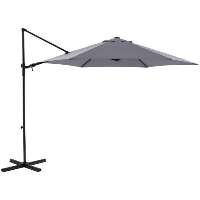Naterial Umbrela terasa, otel/poliester, 290 x 290 cm, H 235 cm, Gri