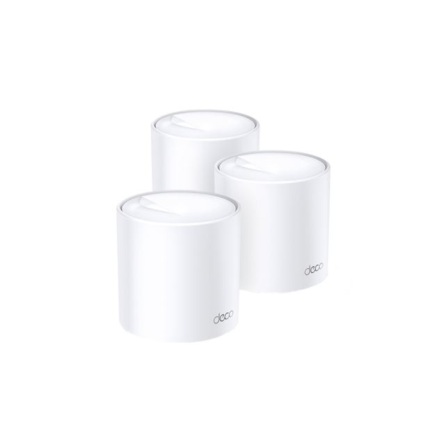 Sistem Mesh Gigabit Dual-Band TP-Link DECO X60(3-PACK), 2 porturi, 2.4/5.0 GHz, 2402 Mbps, 650 M, WiFi6