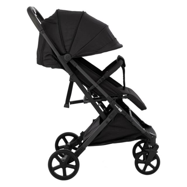 Carucior pentru copii FreeON Tao Black cu maner pentru transport, roti cu suspensie, greutate admisa pana la 22 kg