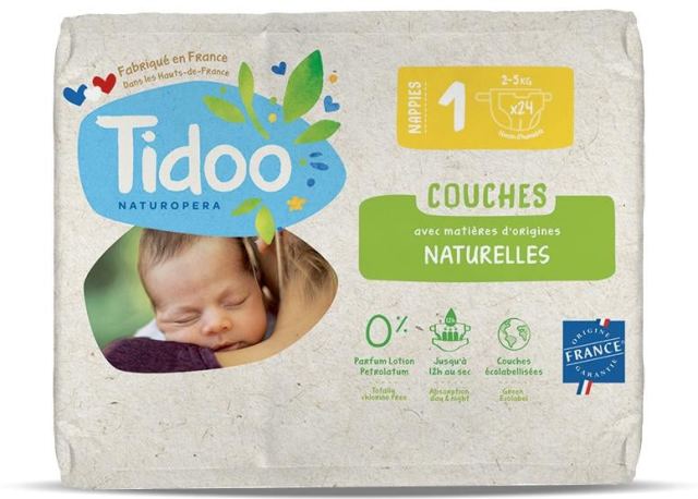 Scutece T1(2-5kg) ECO hipoalergenice, nou nascuti, marimea 1 Tidoo 24 bucati