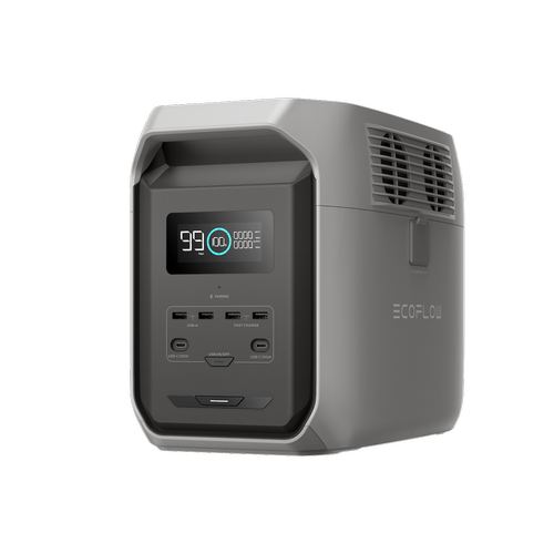 Statie de incarcare portabila EcoFlow Delta 3 1500, 1800 W AC, Incarcare solara, USB-A 18W, USB-C 100 W, Incarcator masina (Gri)